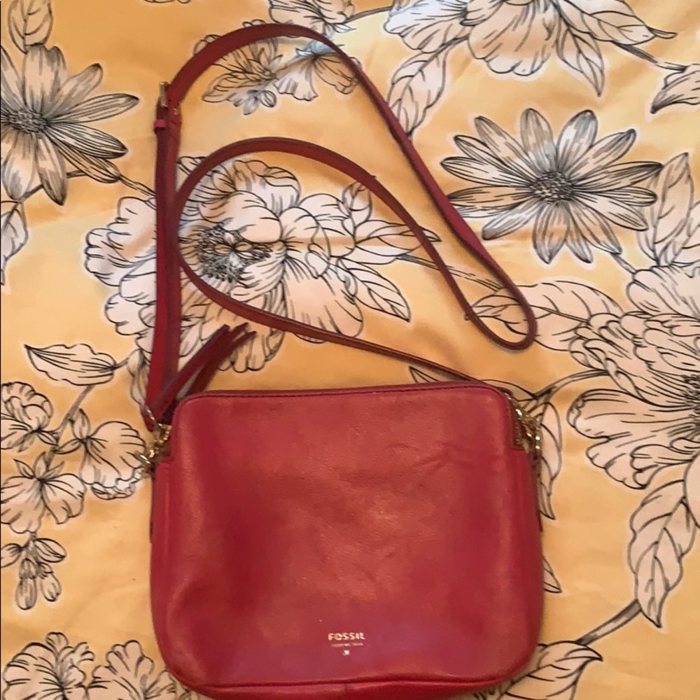 Pink fossil cross shoulder bag